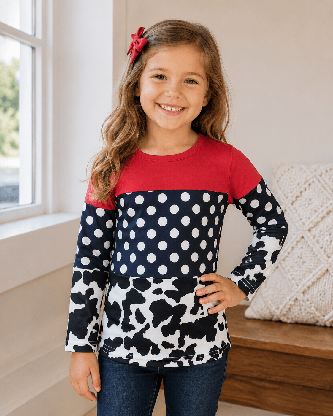 ILTEX Apparel Kids Clothing Color Block Cow Polka Dot Kids