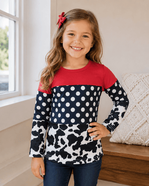 ILTEX Apparel Kids Clothing Color Block Cow Polka Dot Kids