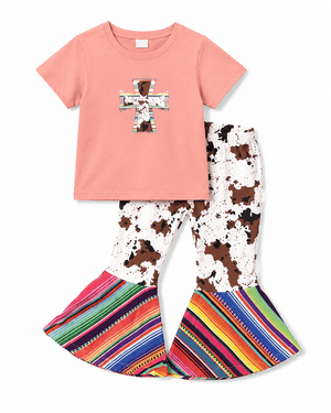 ILTEX Apparel Kids Clothing Cow Cross Serape Kids Outfit