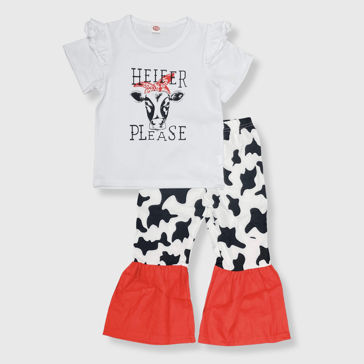 ILTEX Apparel Kids Clothing Cow 'Heifer Please' White Kids Outfit