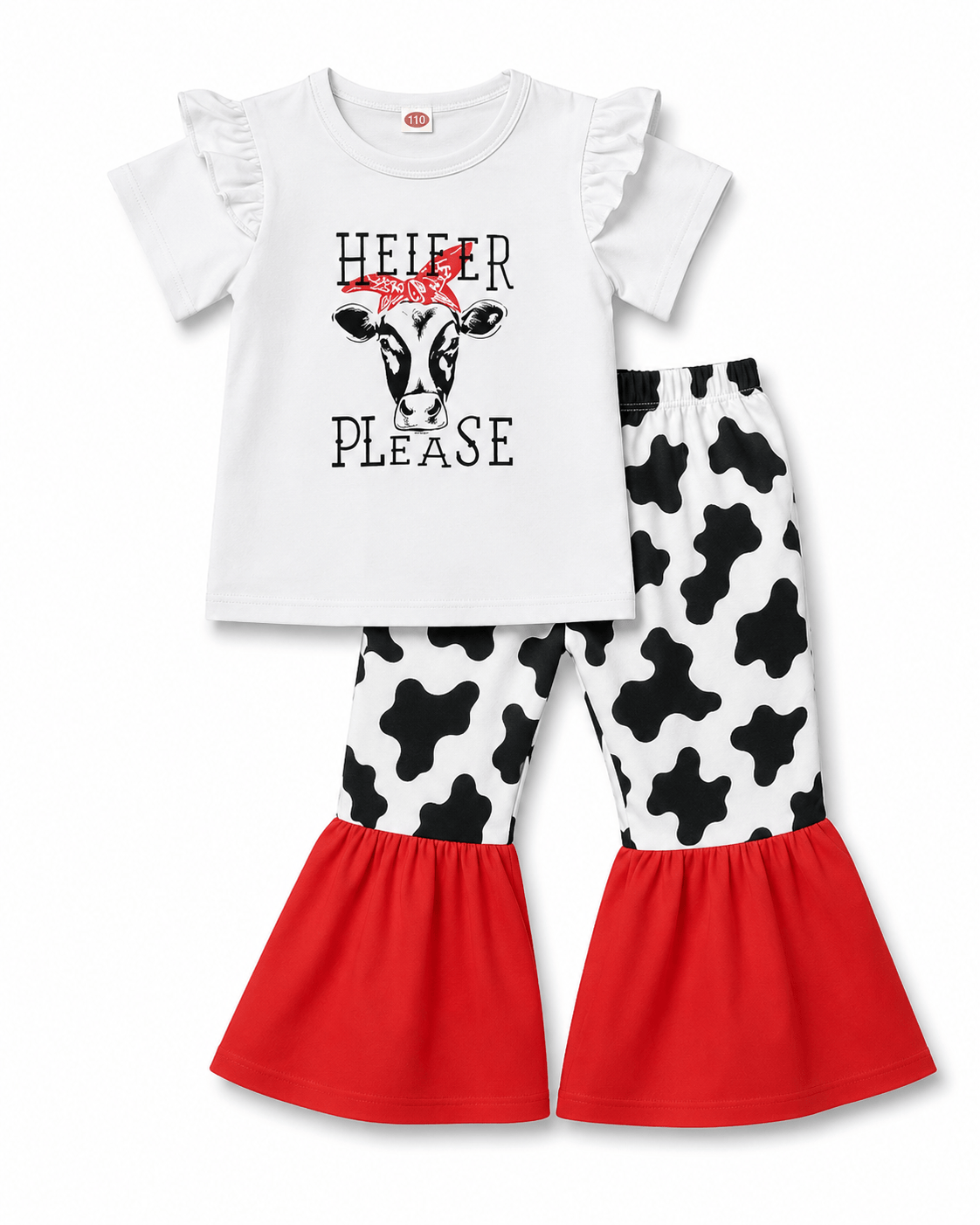 ILTEX Apparel Kids Clothing Cow 'Heifer Please' White Kids Outfit
