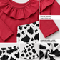 ILTEX Apparel Kids Clothing Cow Print Red Off The Shoulder Outfit Kids