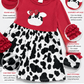 ILTEX Apparel Kids Clothing Cow Red Black Ruffle Dress
