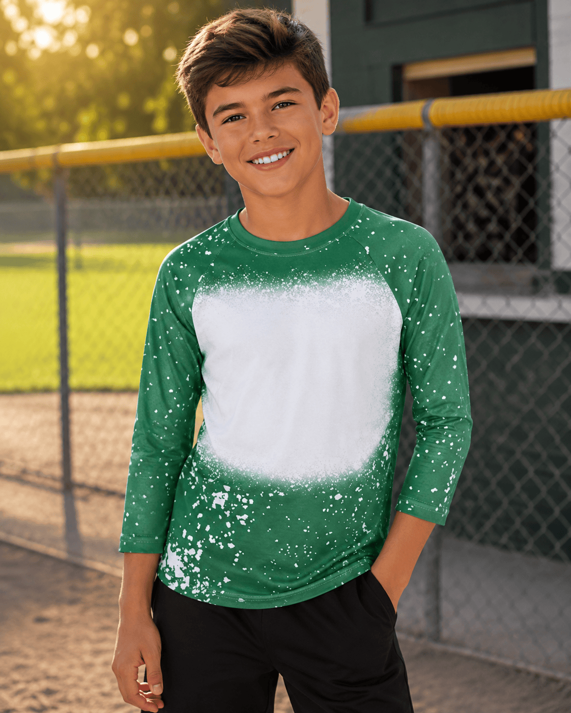 ILTEX Apparel Kids Clothing Dark Green / 2T Faux Bleached Raglan Tee - Toddler & Youth