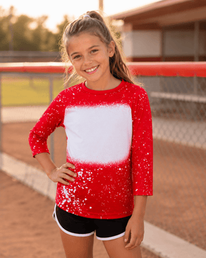 ILTEX Apparel Kids Clothing Dark Red / 2T Faux Bleached Raglan Tee - Toddler & Youth
