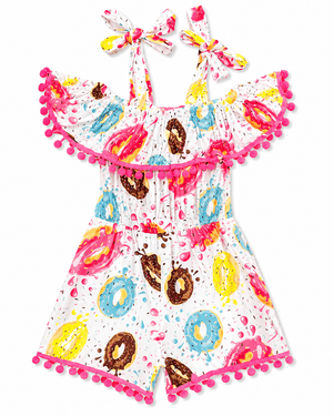 ILTEX Apparel Kids Clothing Donut Pom Pom Romper Kids