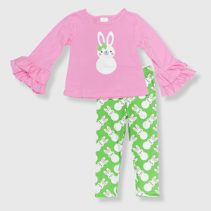 ILTEX Apparel Kids Clothing Easter Pink Green Bunny Outfit Kids