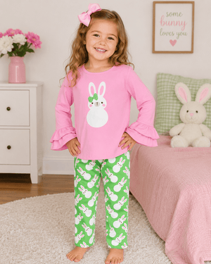ILTEX Apparel Kids Clothing Easter Pink Green Bunny Outfit Kids