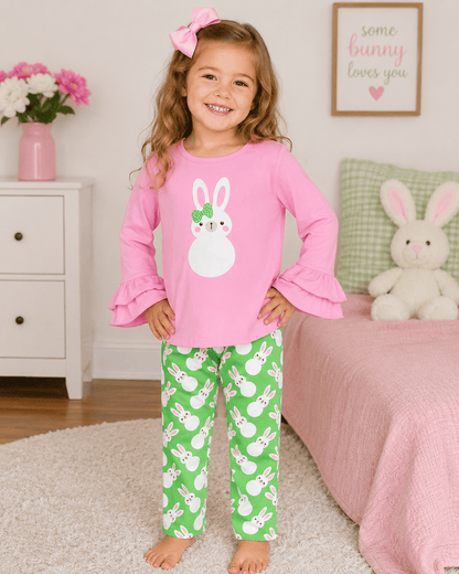 ILTEX Apparel Kids Clothing Easter Pink Green Bunny Outfit Kids