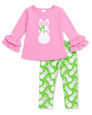 ILTEX Apparel Kids Clothing Easter Pink Green Bunny Outfit Kids