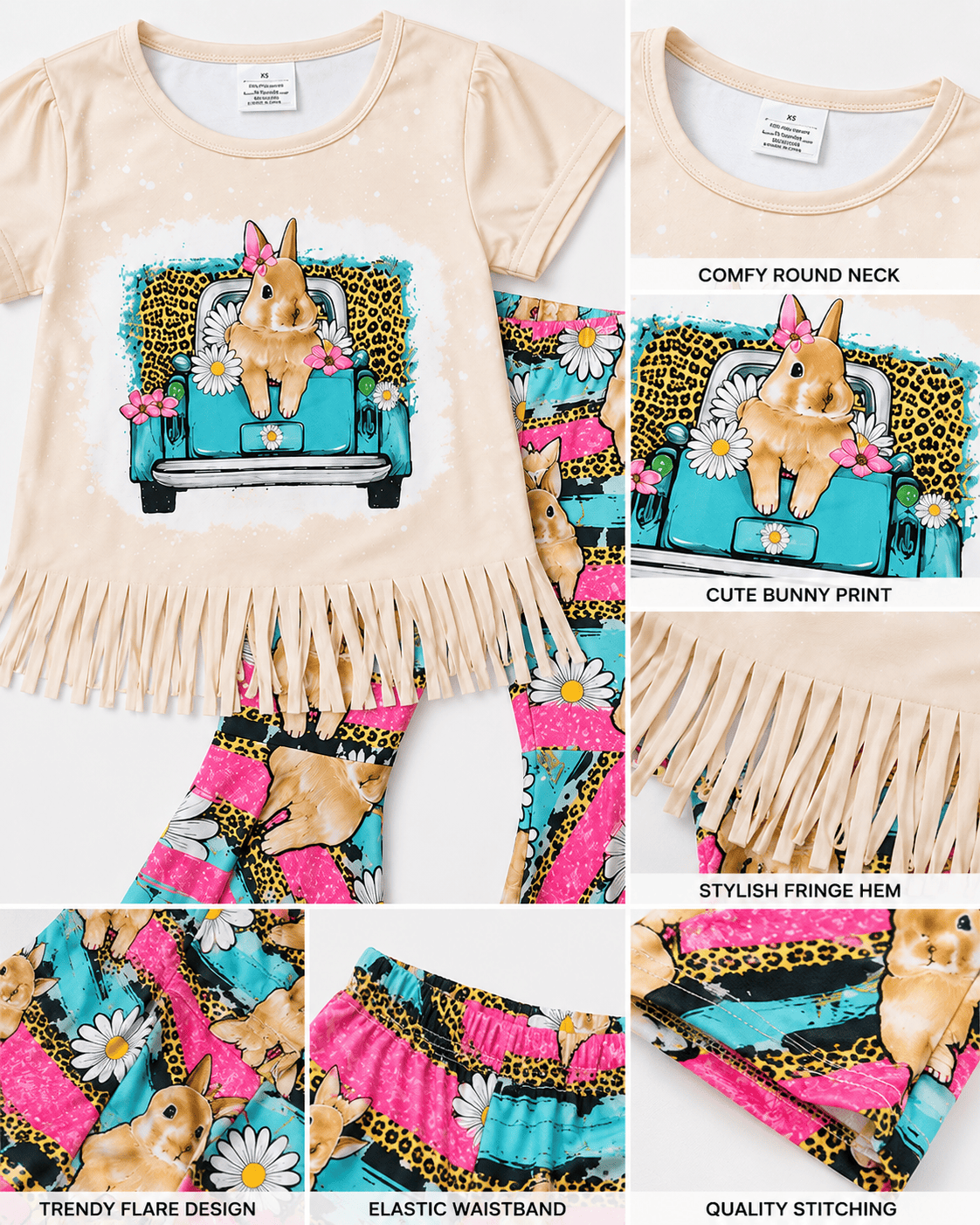 ILTEX Apparel Kids Clothing Easter Rabbit Bell Bottom Outfit
