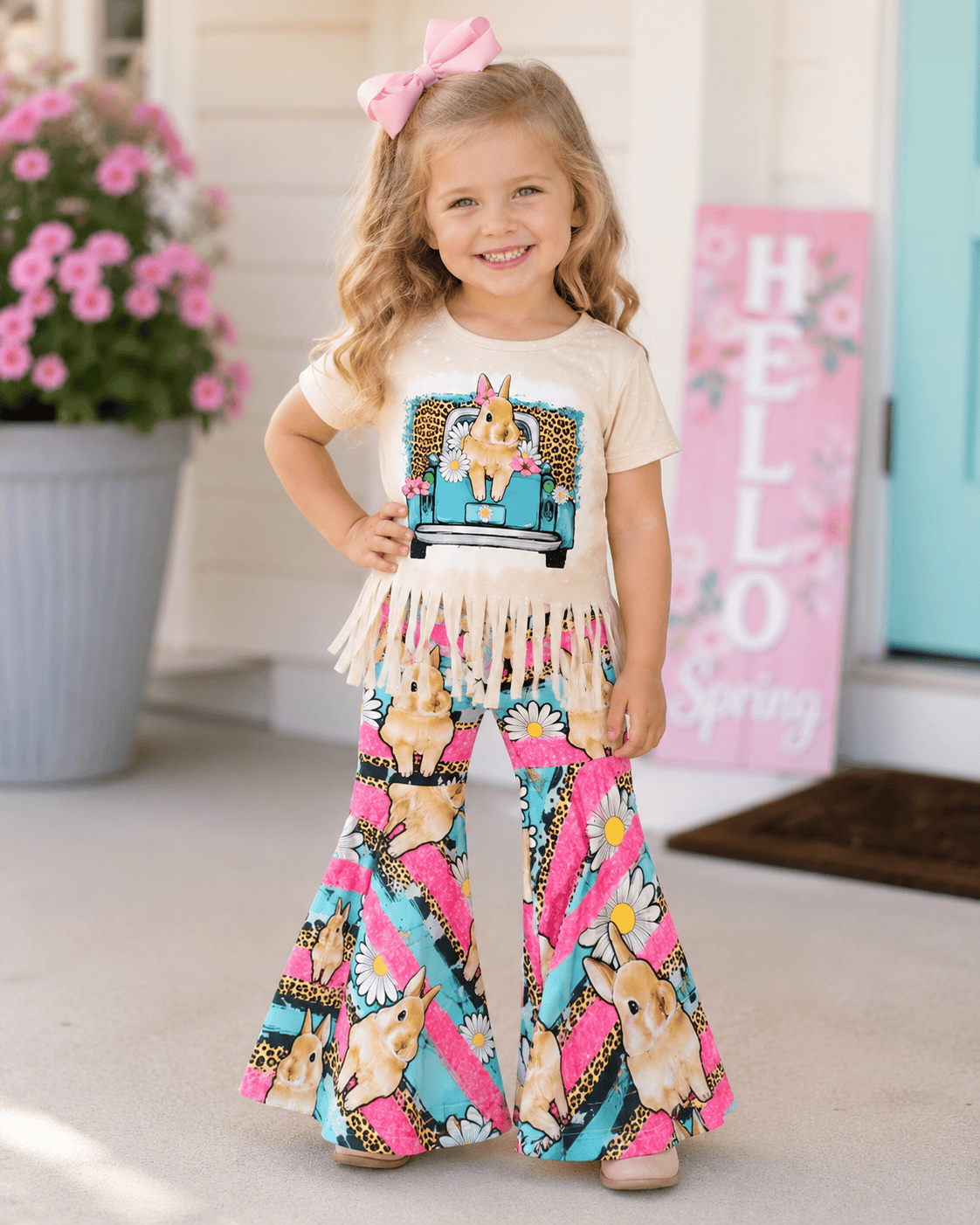 ILTEX Apparel Kids Clothing Easter Rabbit Bell Bottom Outfit