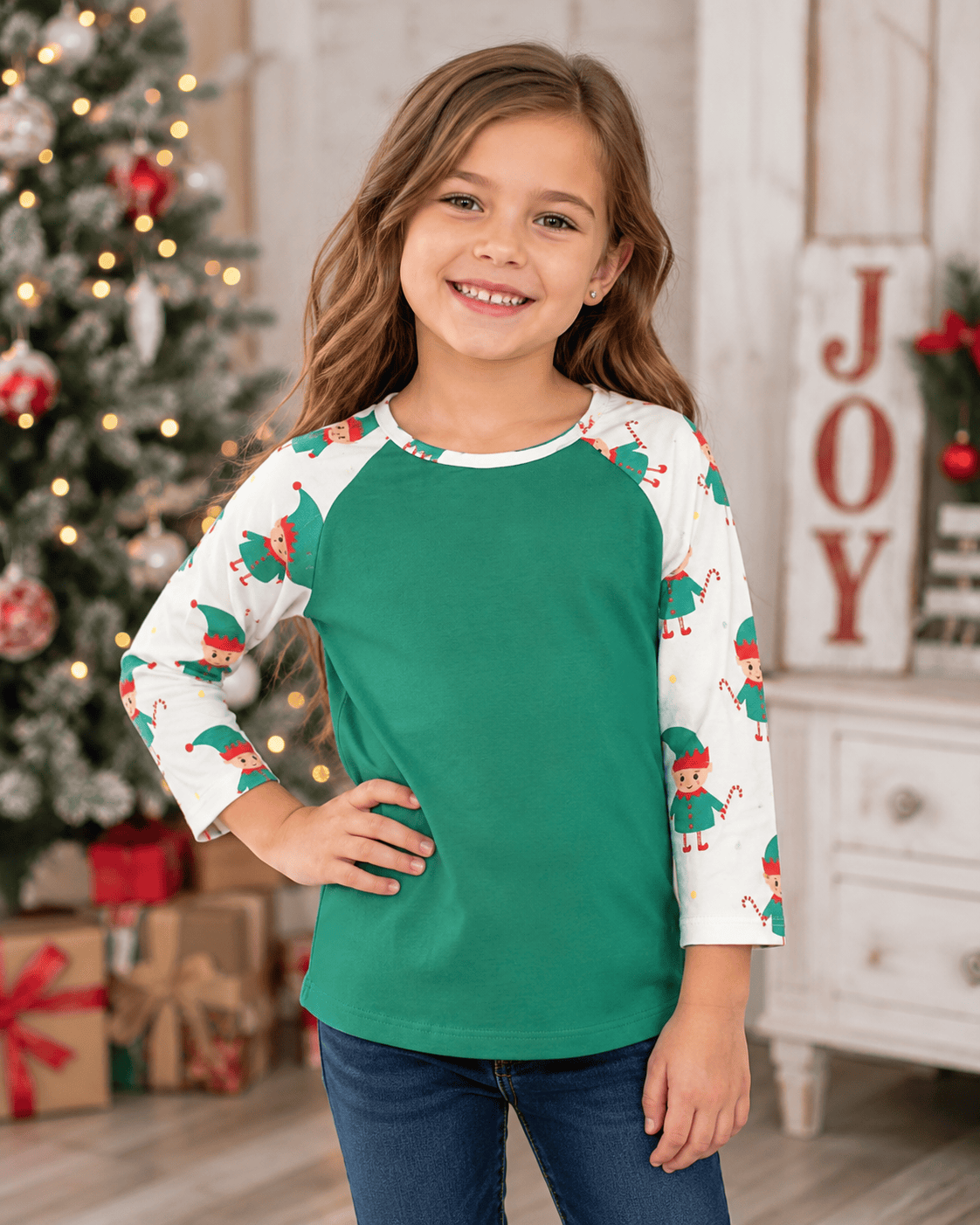 ILTEX Apparel Kids Clothing Elf Green Christmas Top Kids
