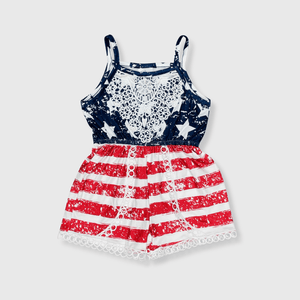 ILTEX Apparel Kids Clothing Fourth of July Lace Romper Kids