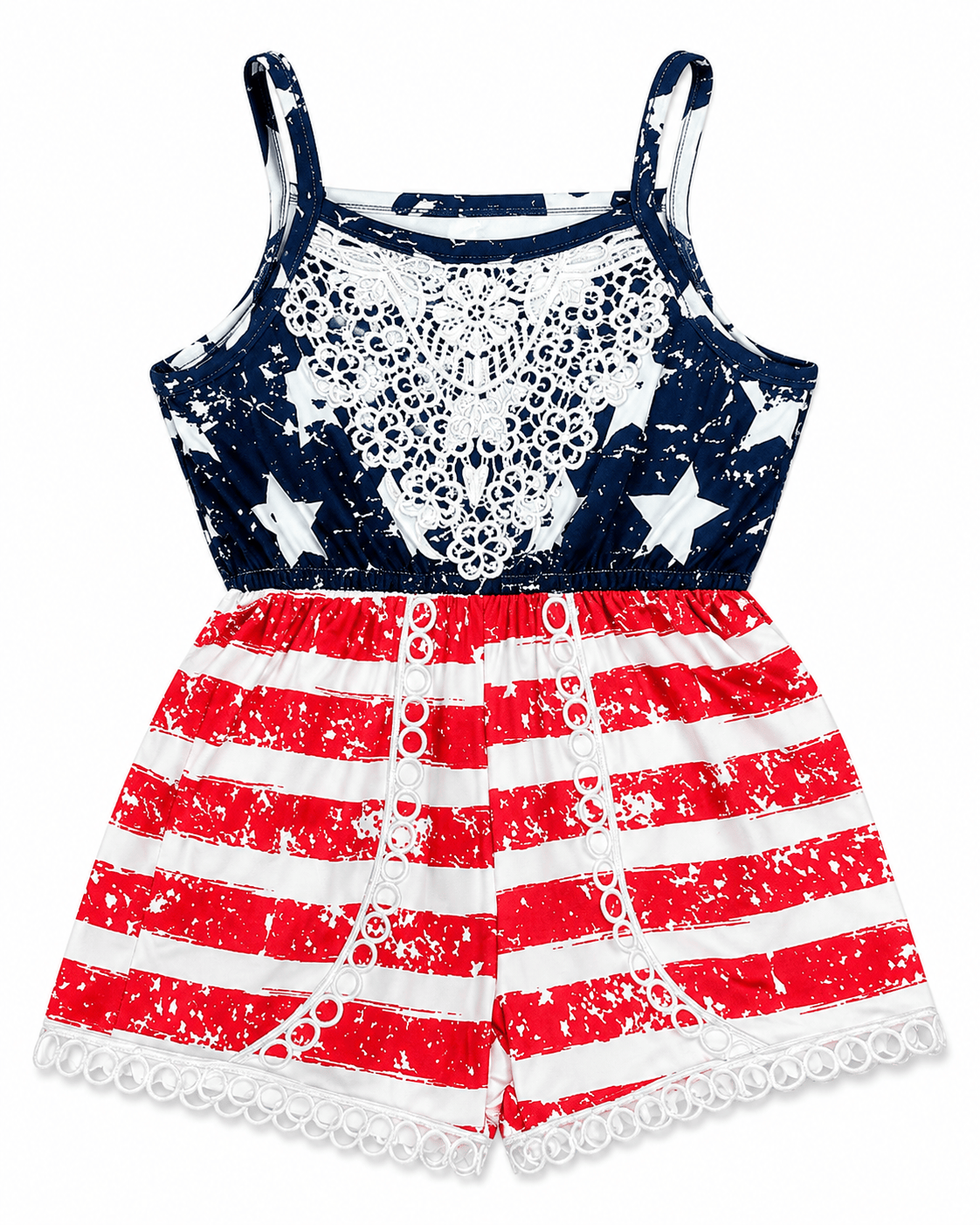 ILTEX Apparel Kids Clothing Fourth of July Lace Romper Kids