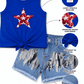 ILTEX Apparel Kids Clothing Fourth of July Sequin Denim Outfit