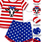 ILTEX Apparel Kids Clothing Fourth of July Stars & Striped Cow Outfit