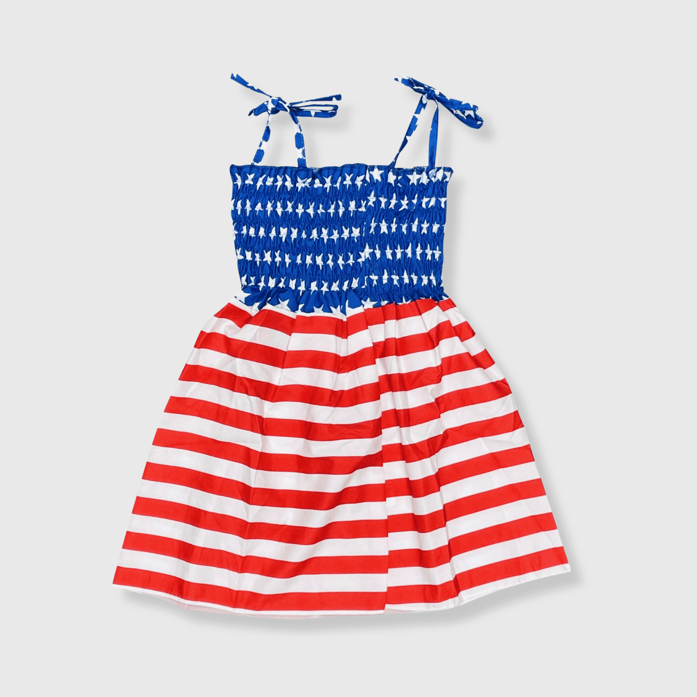 ILTEX Apparel Kids Clothing Girl's Ruched American Flag Sundress