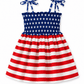 ILTEX Apparel Kids Clothing Girl's Ruched American Flag Sundress