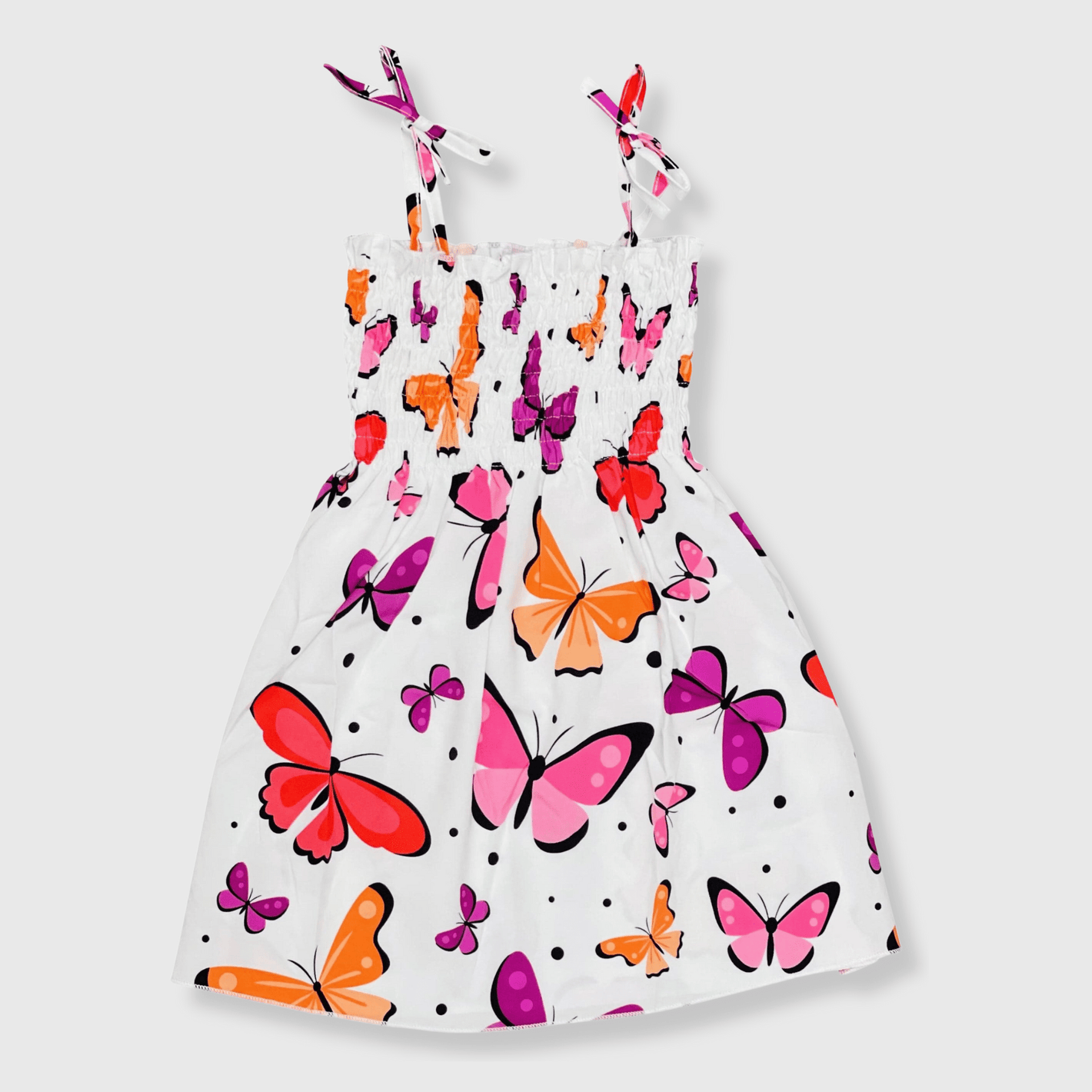 ILTEX Apparel Kids Clothing Girl's Ruched Butterfly Sundress
