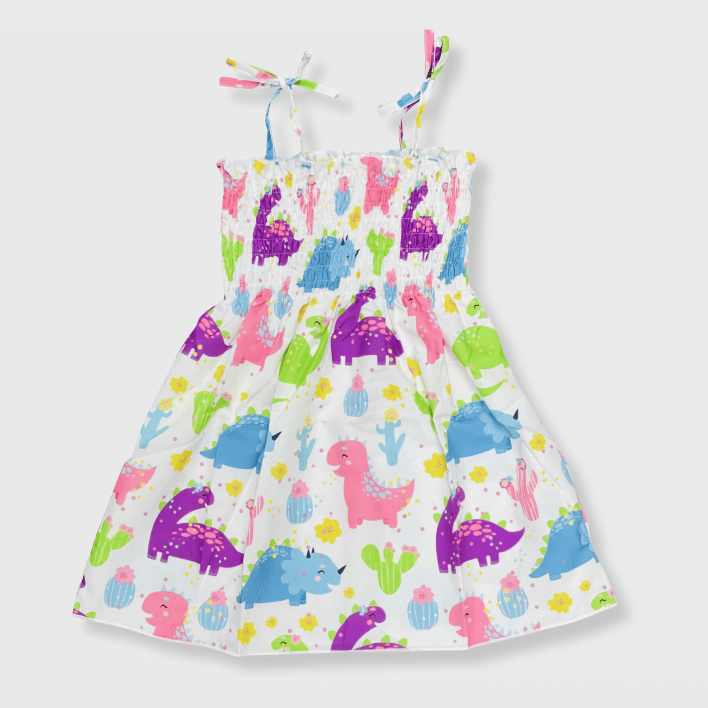 ILTEX Apparel Kids Clothing Girl's Ruched Dinosaur Sundress