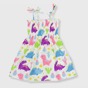 ILTEX Apparel Kids Clothing Girl's Ruched Dinosaur Sundress