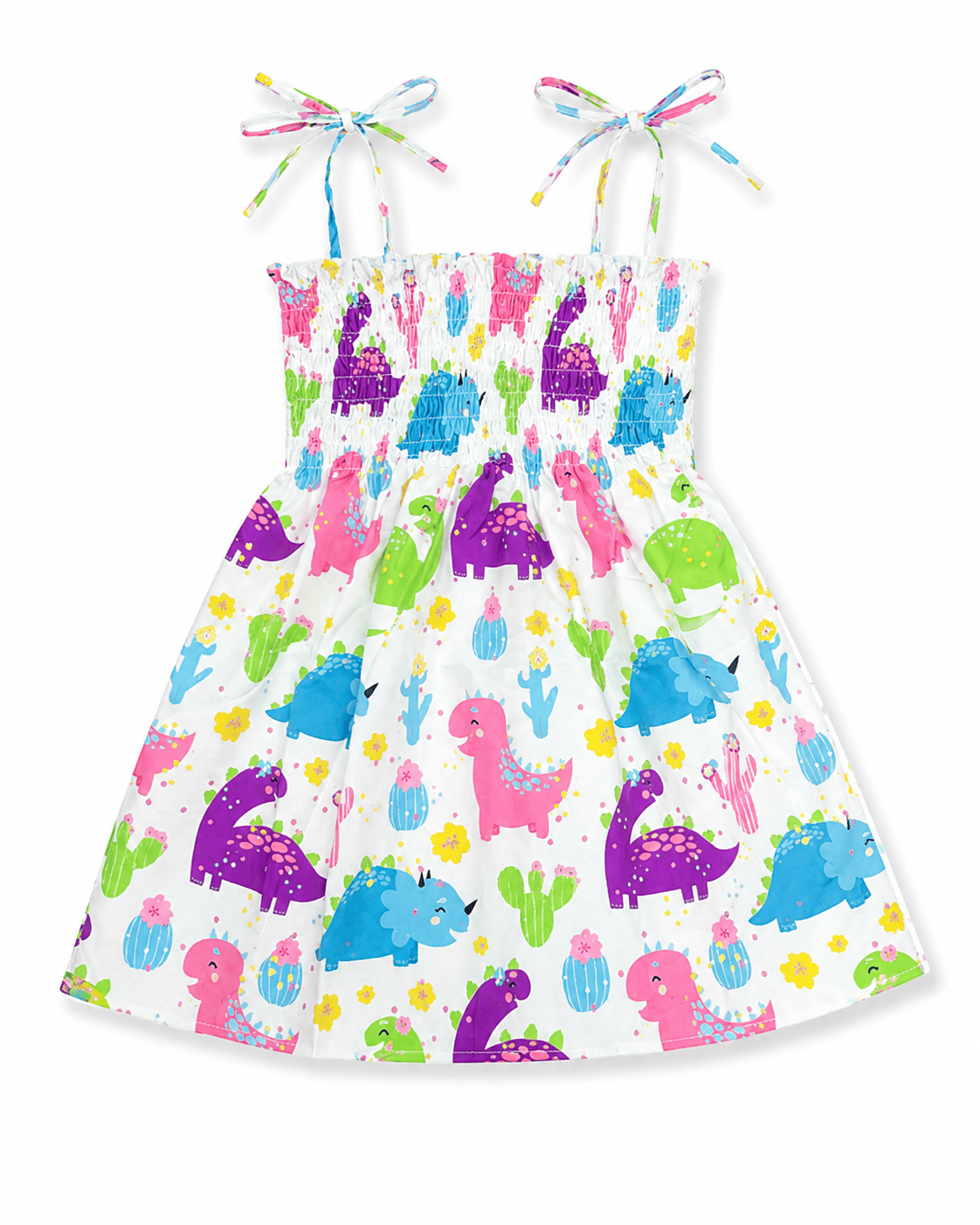 ILTEX Apparel Kids Clothing Girl's Ruched Dinosaur Sundress