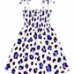 ILTEX Apparel Kids Clothing Girl's Ruched Purple Cheetah Sundress