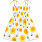 ILTEX Apparel Kids Clothing Girl's Ruched Sunflower Bee Sundress