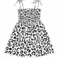 ILTEX Apparel Kids Clothing Girl's Ruched White Black Cheetah Sundress