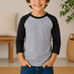 ILTEX Apparel Kids Clothing Gray/Black / 6 Months Kids 3/4 Sleeve Raglan Baseball T-Shirt – 25+ Colors