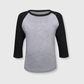 ILTEX Apparel Kids Clothing Gray/Black / 6 Months Kids Plain Raglan 3/4 T-Shirt - White Body