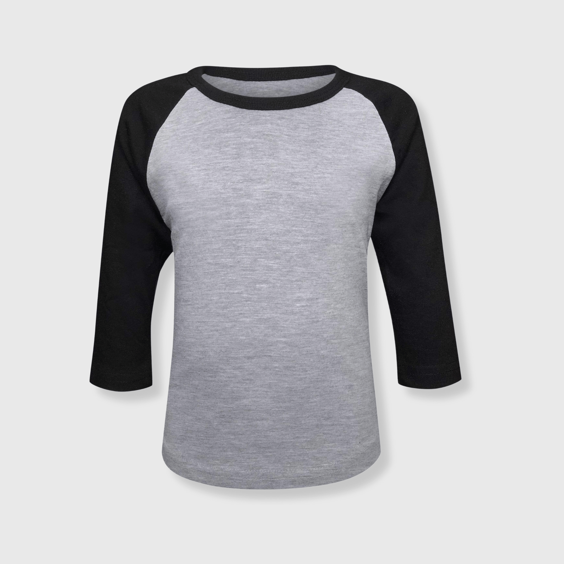 ILTEX Apparel Kids Clothing Gray/Black / 6 Months Kids Plain Raglan 3/4 T-Shirt - White Body