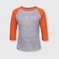 ILTEX Apparel Kids Clothing Gray/Orange / 6 Months Kids Plain Raglan 3/4 T-Shirt - White Body