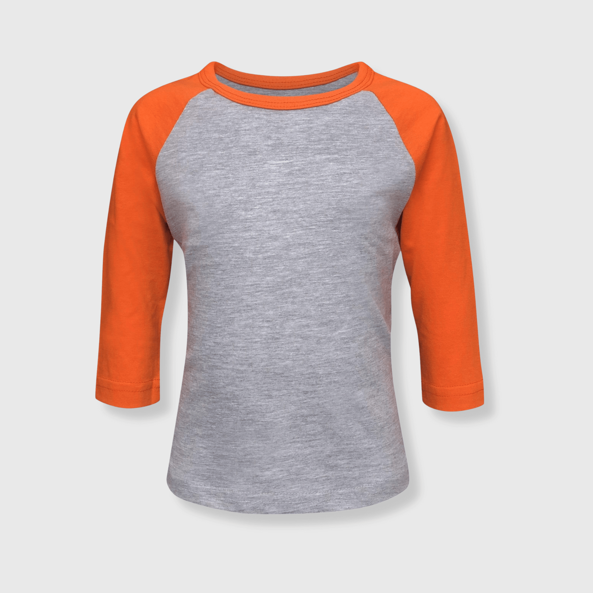 ILTEX Apparel Kids Clothing Gray/Orange / 6 Months Kids Plain Raglan 3/4 T-Shirt - White Body
