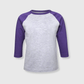 ILTEX Apparel Kids Clothing Gray/Purple / 6 Months Kids Plain Raglan 3/4 T-Shirt - White Body