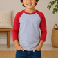 ILTEX Apparel Kids Clothing Gray/Red / 6 Months Kids 3/4 Sleeve Raglan Baseball T-Shirt – 25+ Colors