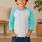 ILTEX Apparel Kids Clothing Gray/Tiffany / 6 Months Kids 3/4 Sleeve Raglan Baseball T-Shirt – 25+ Colors