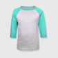 ILTEX Apparel Kids Clothing Gray/Tiffany / 6 Months Kids Plain Raglan 3/4 T-Shirt - White Body
