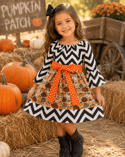 ILTEX Apparel Kids Clothing Halloween Dress Chevron Kids
