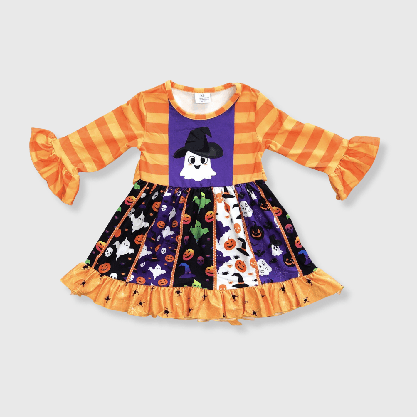 ILTEX Apparel Kids Clothing Halloween Orange Ghost Dress
