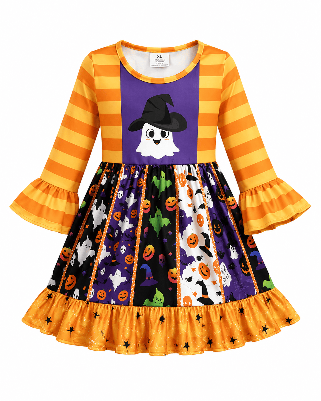 ILTEX Apparel Kids Clothing Halloween Orange Ghost Dress