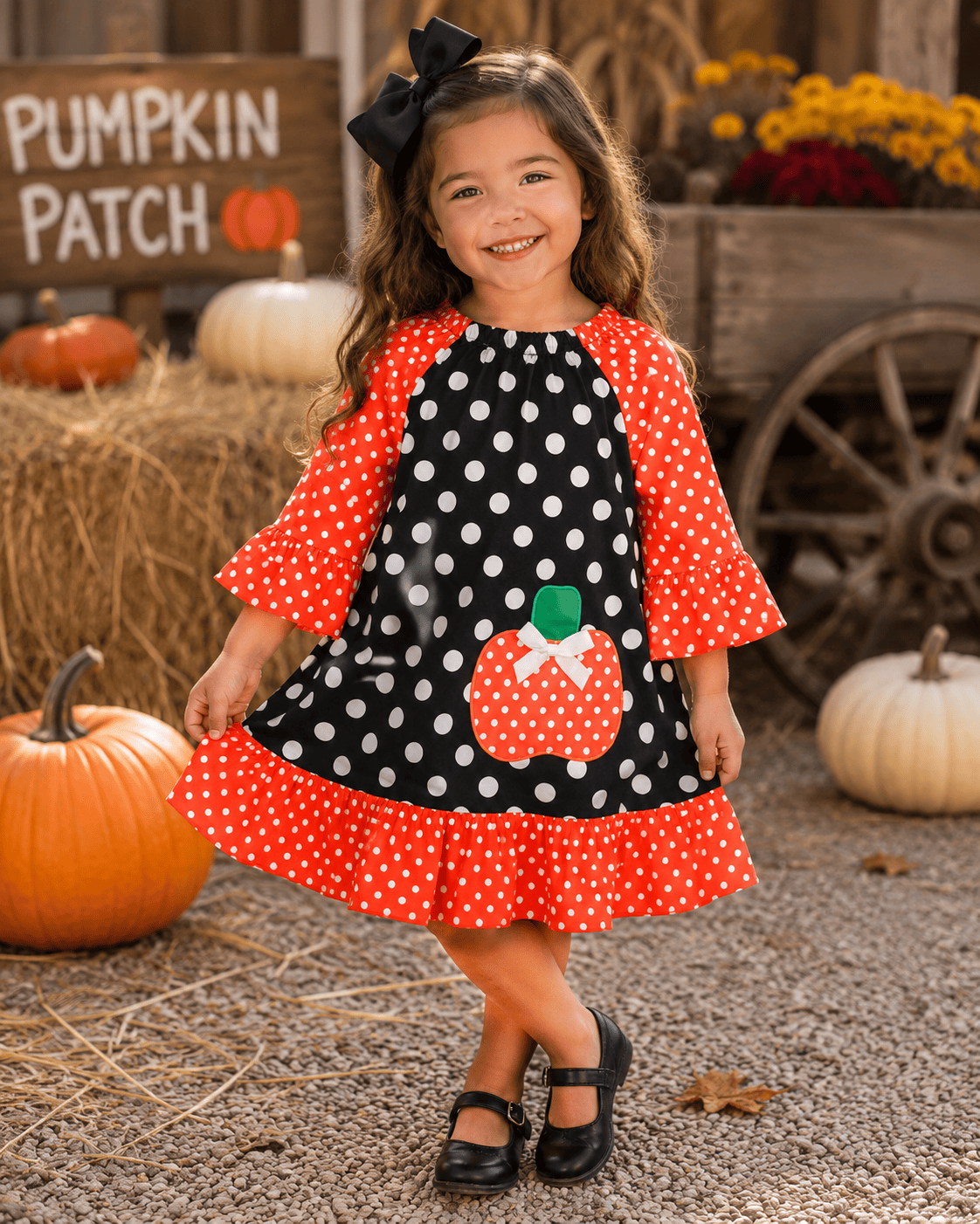 ILTEX Apparel Kids Clothing Halloween Polka Dot Dress Kids