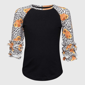 ILTEX Apparel Kids Clothing Halloween Pumpkin Sunflower Cheetah Ruffle