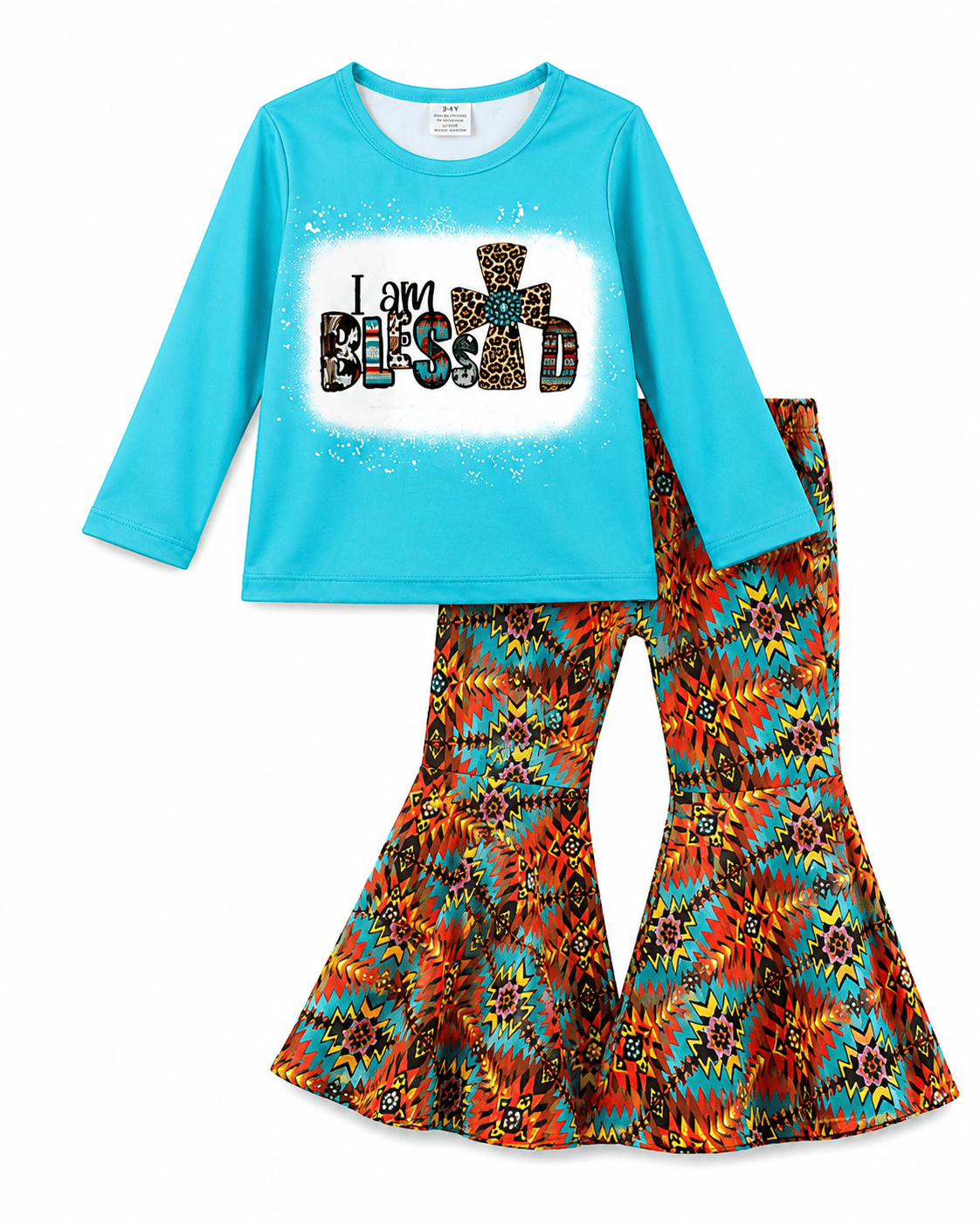 ILTEX Apparel Kids Clothing 'I am Blessed' Aztec Tiffany Outfit