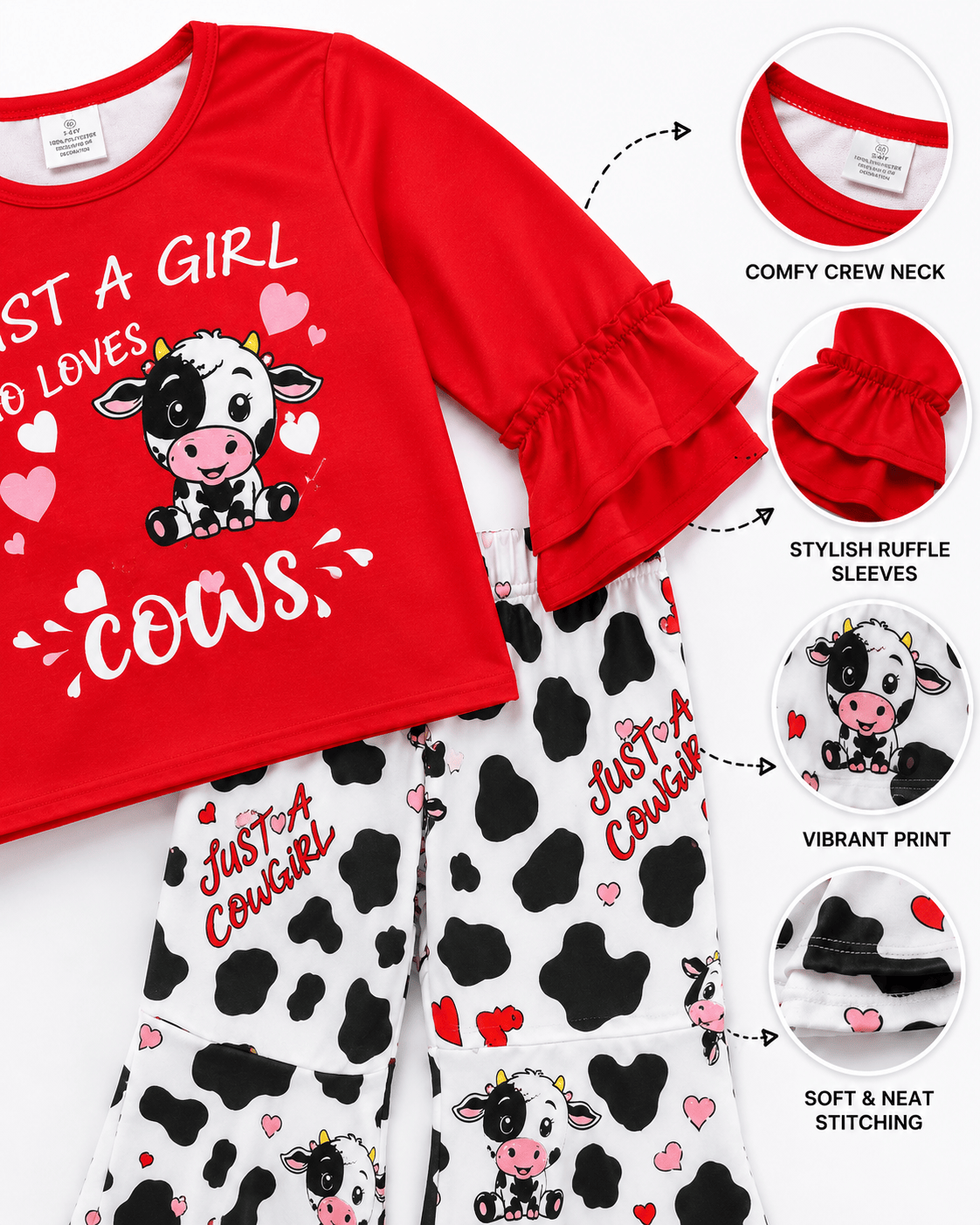 ILTEX Apparel Kids Clothing 'Just a Girl Who Loves Cows' Outfit