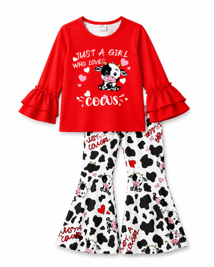 ILTEX Apparel Kids Clothing 'Just a Girl Who Loves Cows' Outfit