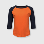 ILTEX Apparel Kids Clothing Kids Plain Raglan 3/4 T-Shirt - Orange Navy