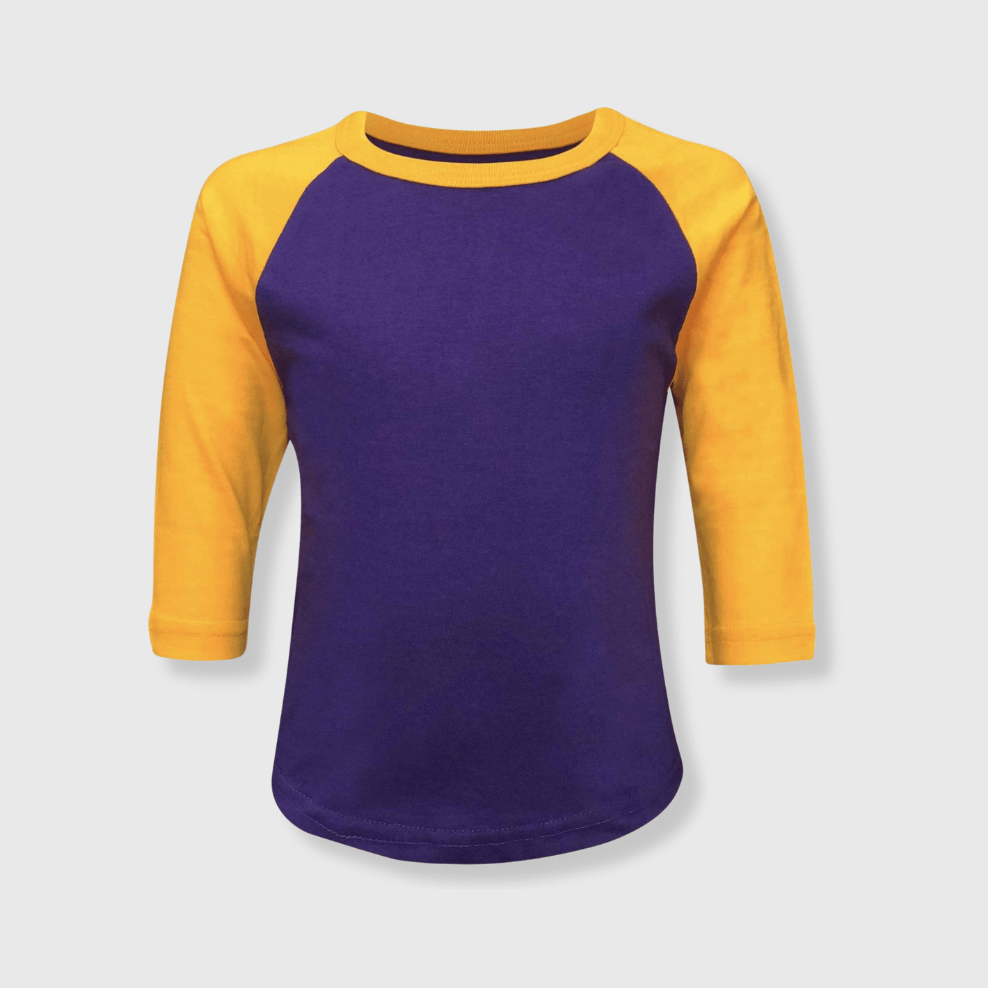 ILTEX Apparel Kids Clothing Kids Plain Raglan 3/4 T-Shirt - Purple Gold
