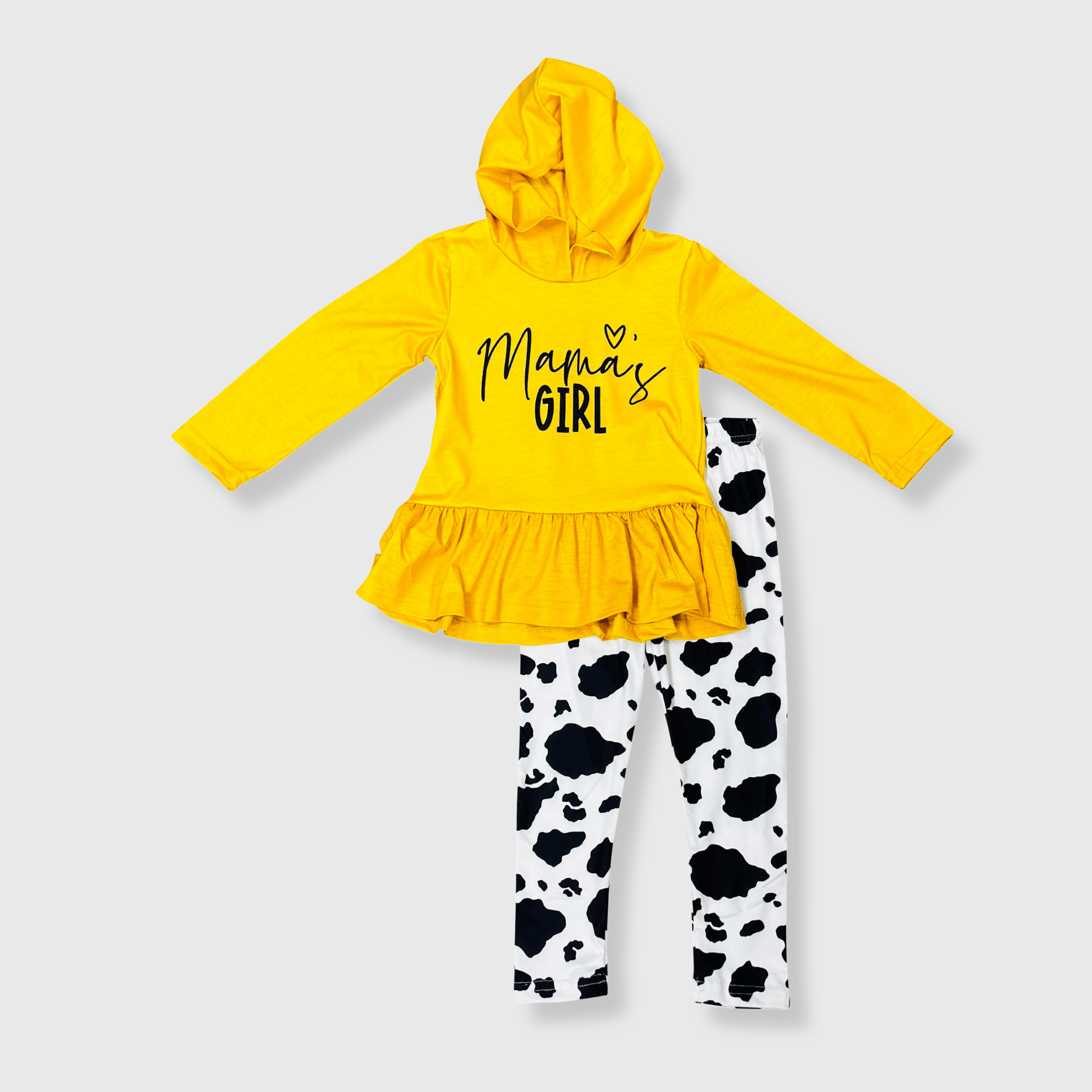 ILTEX Apparel Kids Clothing Mama's Girl Yellow Cow Outfit